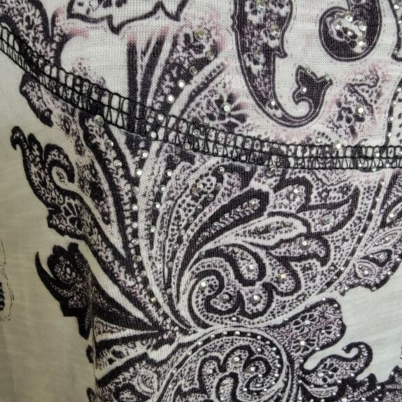 Unity World Wear studded bohemian flutter sleeve top small - Picture 3 of 7